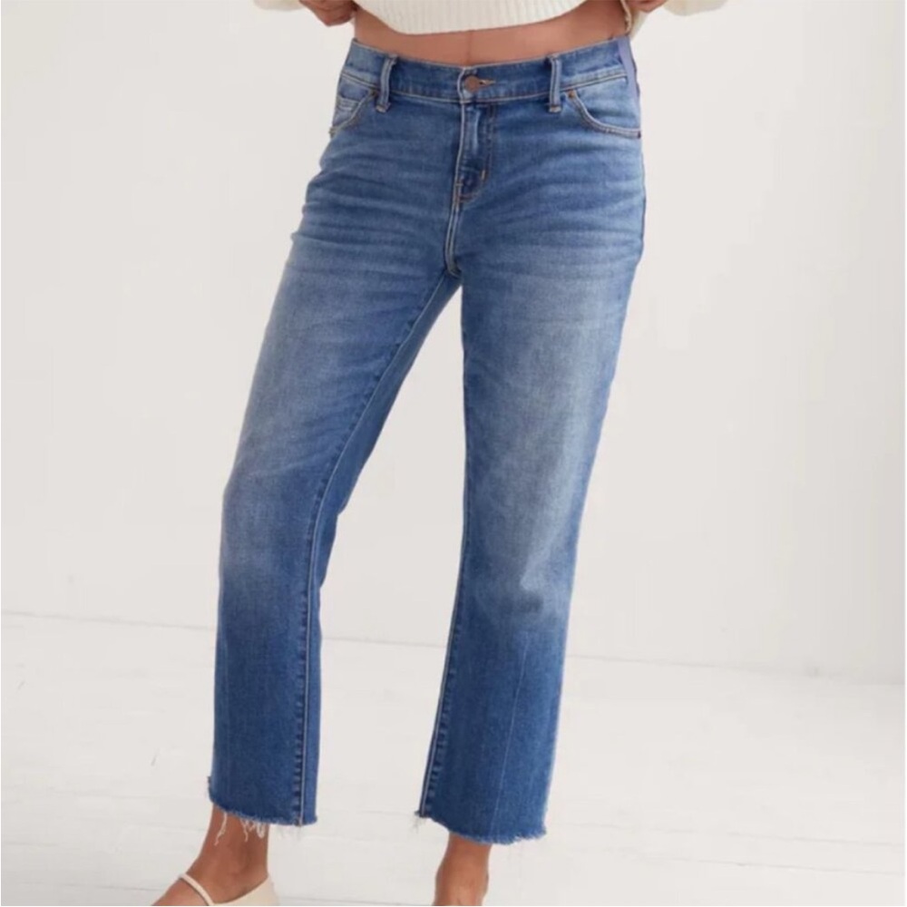 HATCH Dark Blue Cropped Ankle Jeans